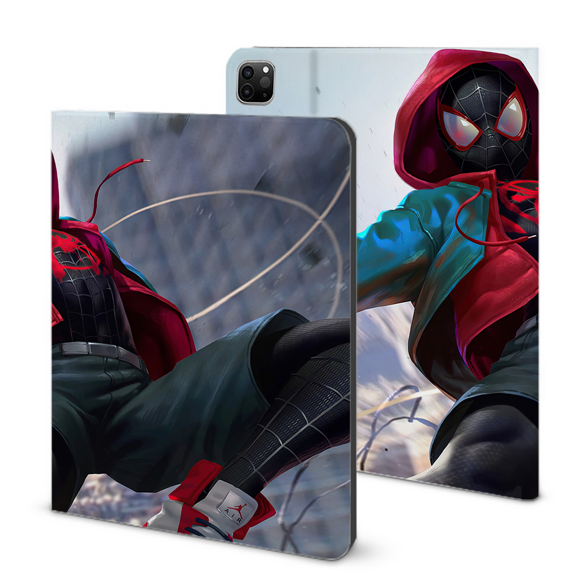 （画像用） Spider Man スパイダーマン IPad ケース ブック型 PUレザー TPU 耐衝撃 軽量 薄型 ペン収納なし 全面保護 IPad 各モデル対応